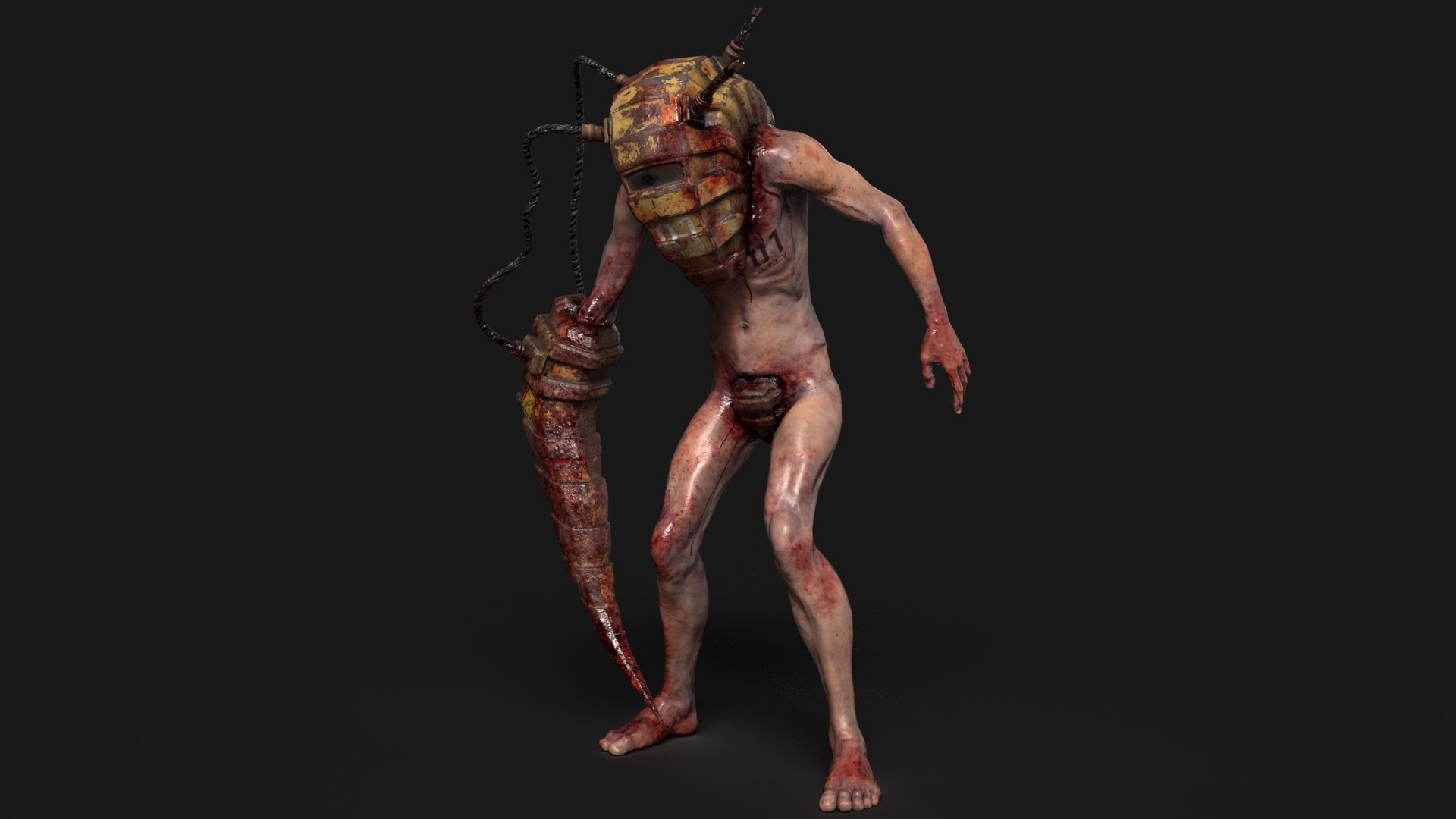 Sci-fi Cyber Victim 1 Low-poly 3D model_3