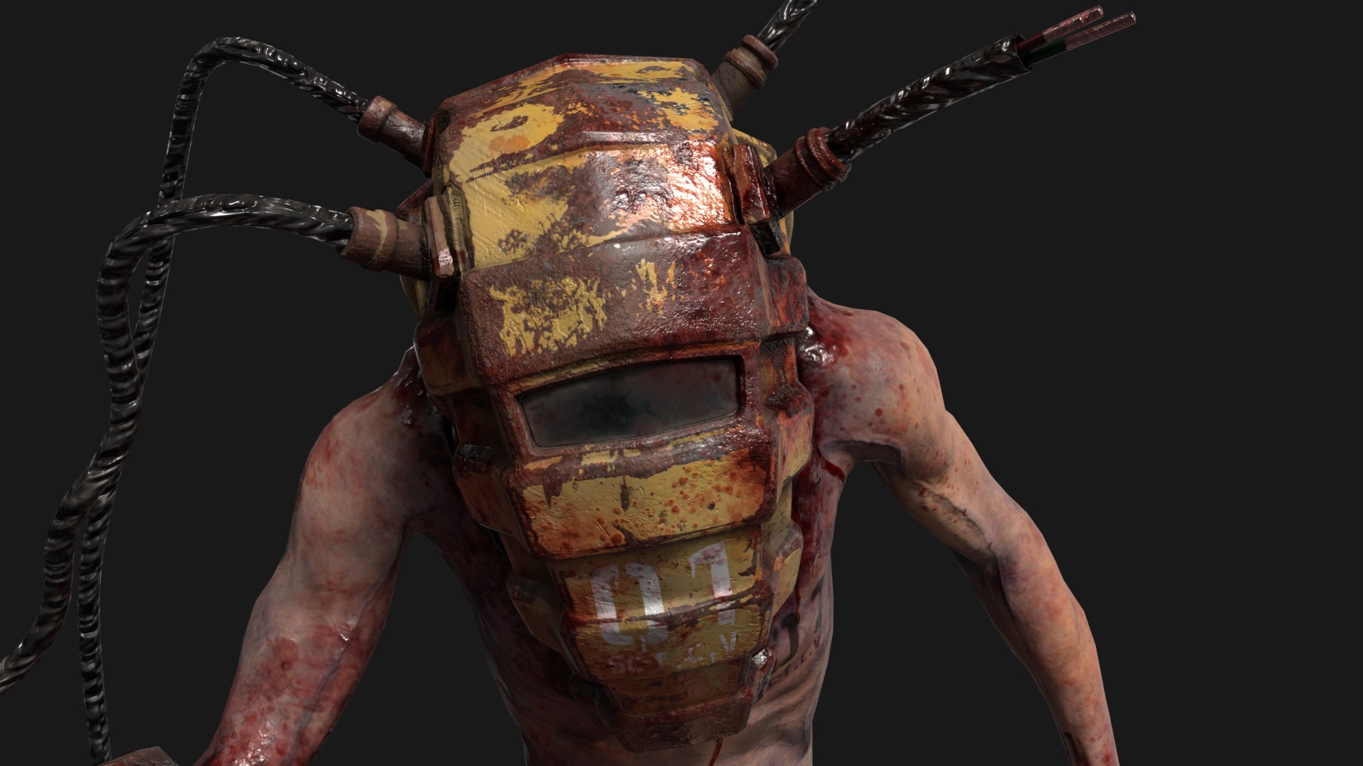 Sci-fi Cyber Victim 1 Low-poly 3D model_6