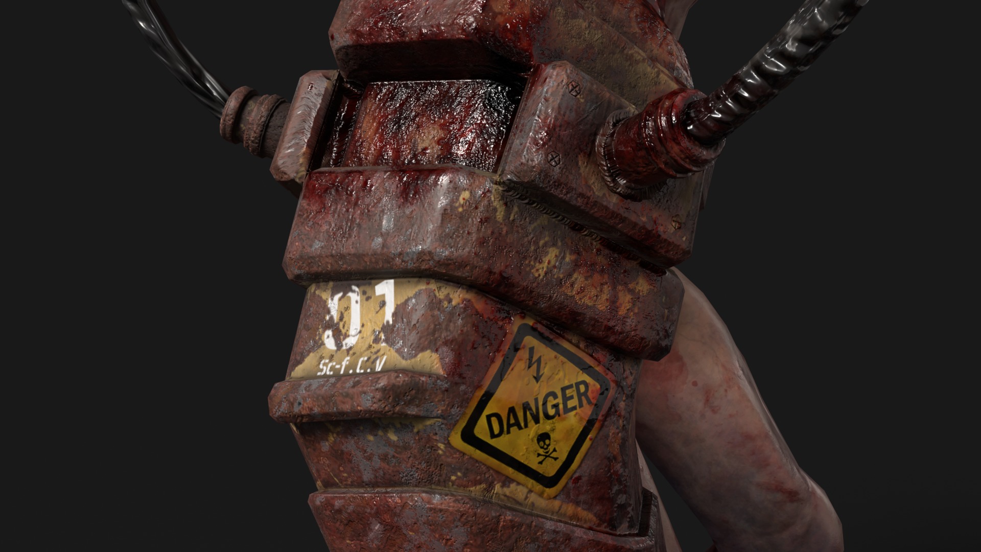 Sci-fi Cyber Victim 1 Low-poly 3D model_11