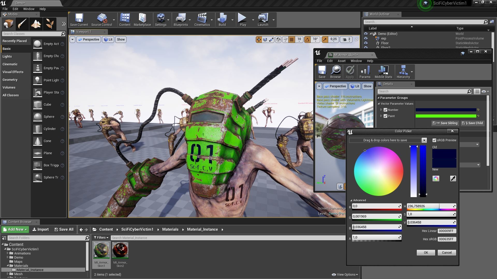 Sci-fi Cyber Victim 1 Low-poly 3D model_22