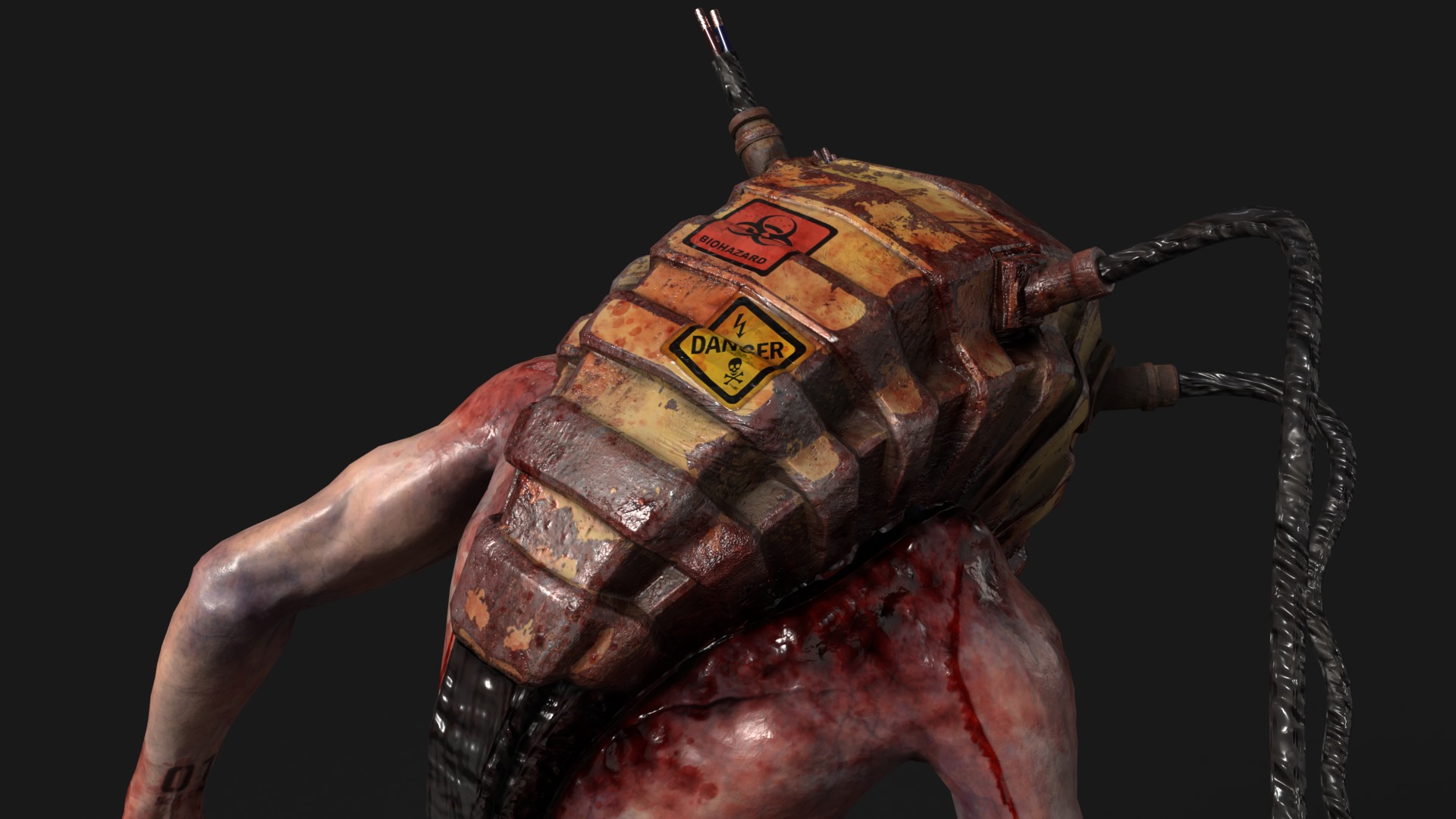 Sci-fi Cyber Victim 1 Low-poly 3D model_17