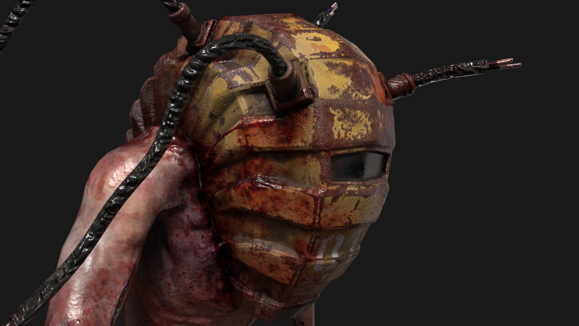 Sci-fi Cyber Victim 1 Low-poly 3D model_8