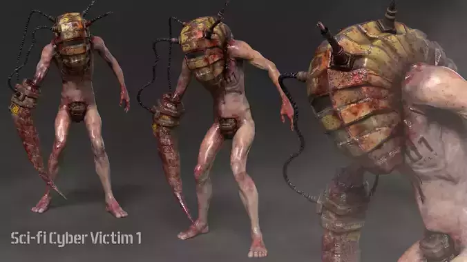 Sci-fi Cyber Victim 1 Low-poly 3D model Sci-fi Cyber Victim 1 Low-poly 3D model