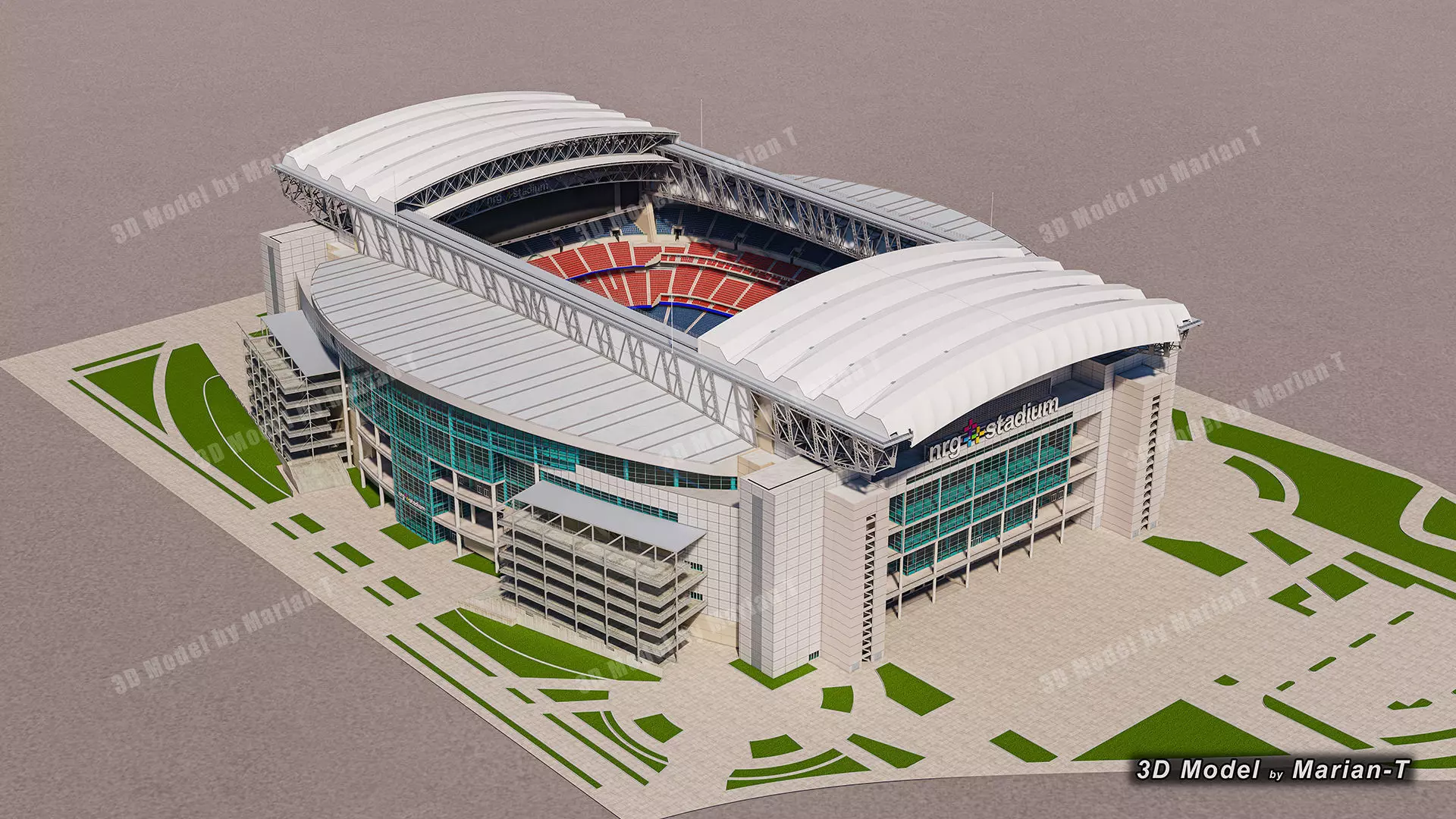 NRG Stadium - Houston Texas USA Low-poly 3D model