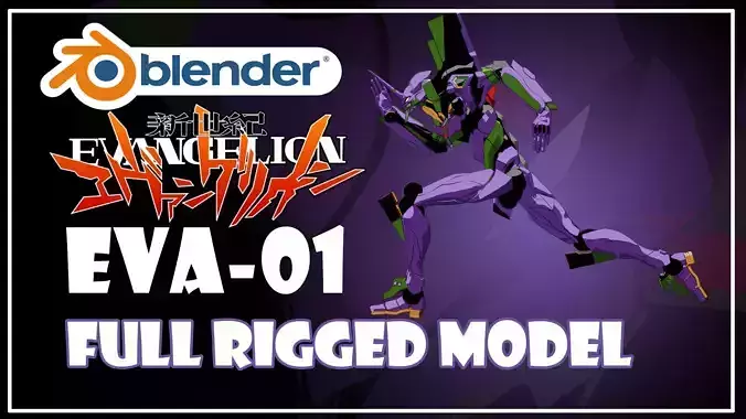 EVA-01 Rigged model Low-poly 3D model