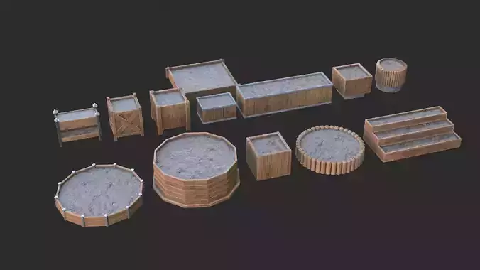 Street Flower Beds Wood 2