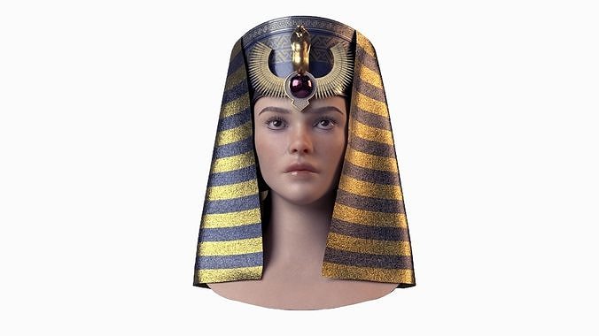 Egyptian Female Character Head Mesh PBR 3D model