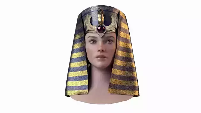 Egyptian Female Character Head Mesh PBR