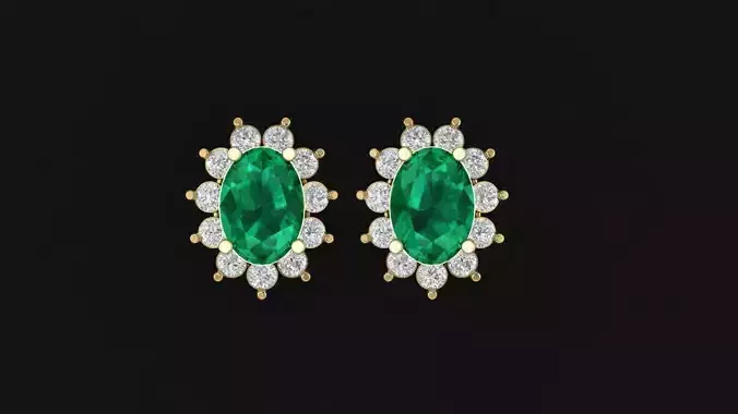 Women Diamond Earrings 3D print model