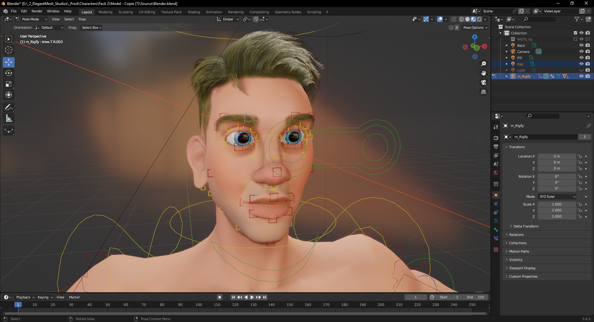 Cartoon young man in Swimming Trunks semi-realistic rendering Low-poly 3D model_20