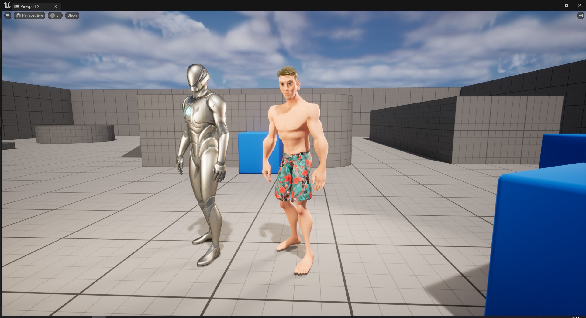 Cartoon young man in Swimming Trunks semi-realistic rendering Low-poly 3D model_28