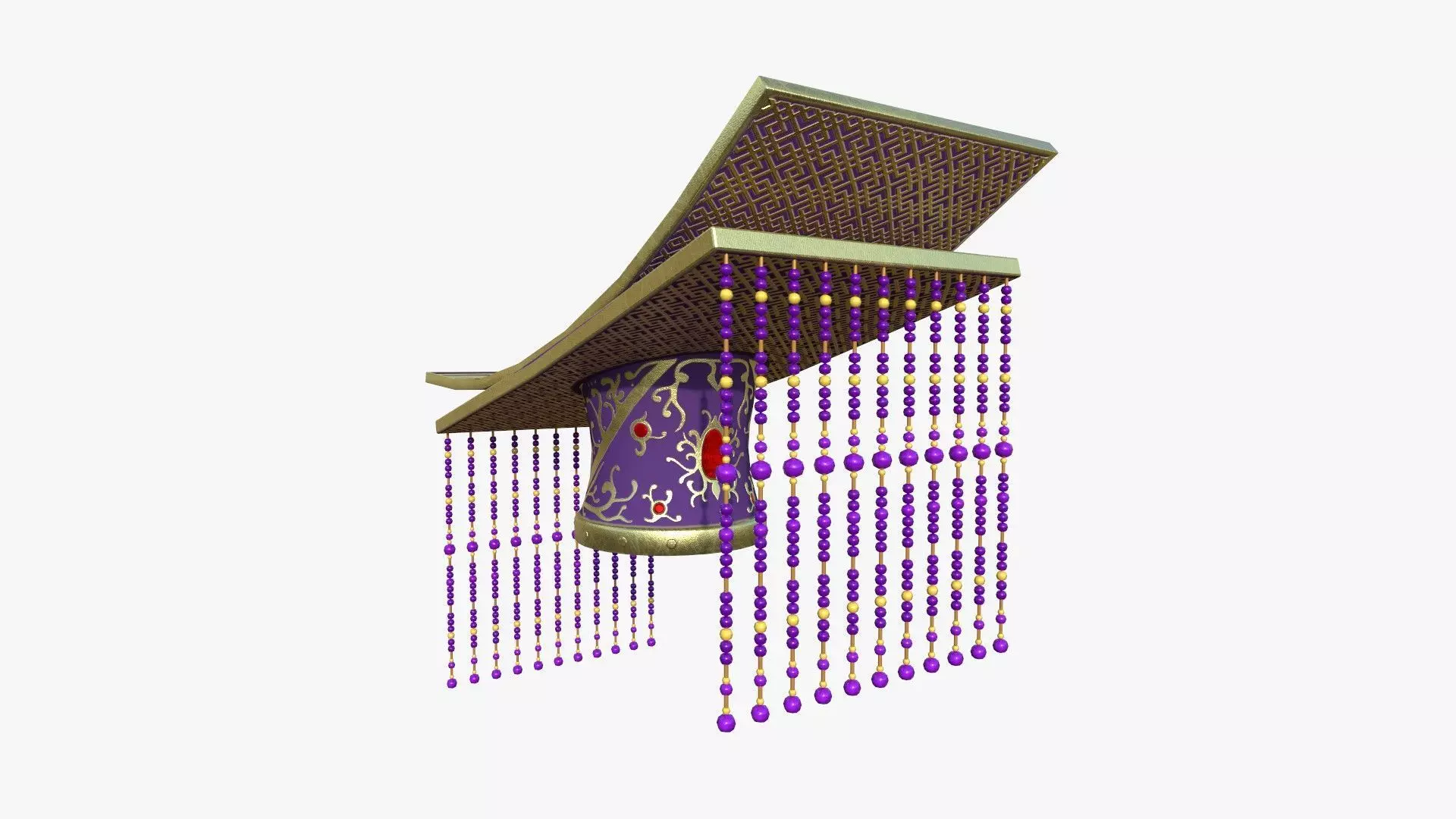 Chinese Ancient Emperor Headwear A08 - Character Design Low-poly 3D model_0