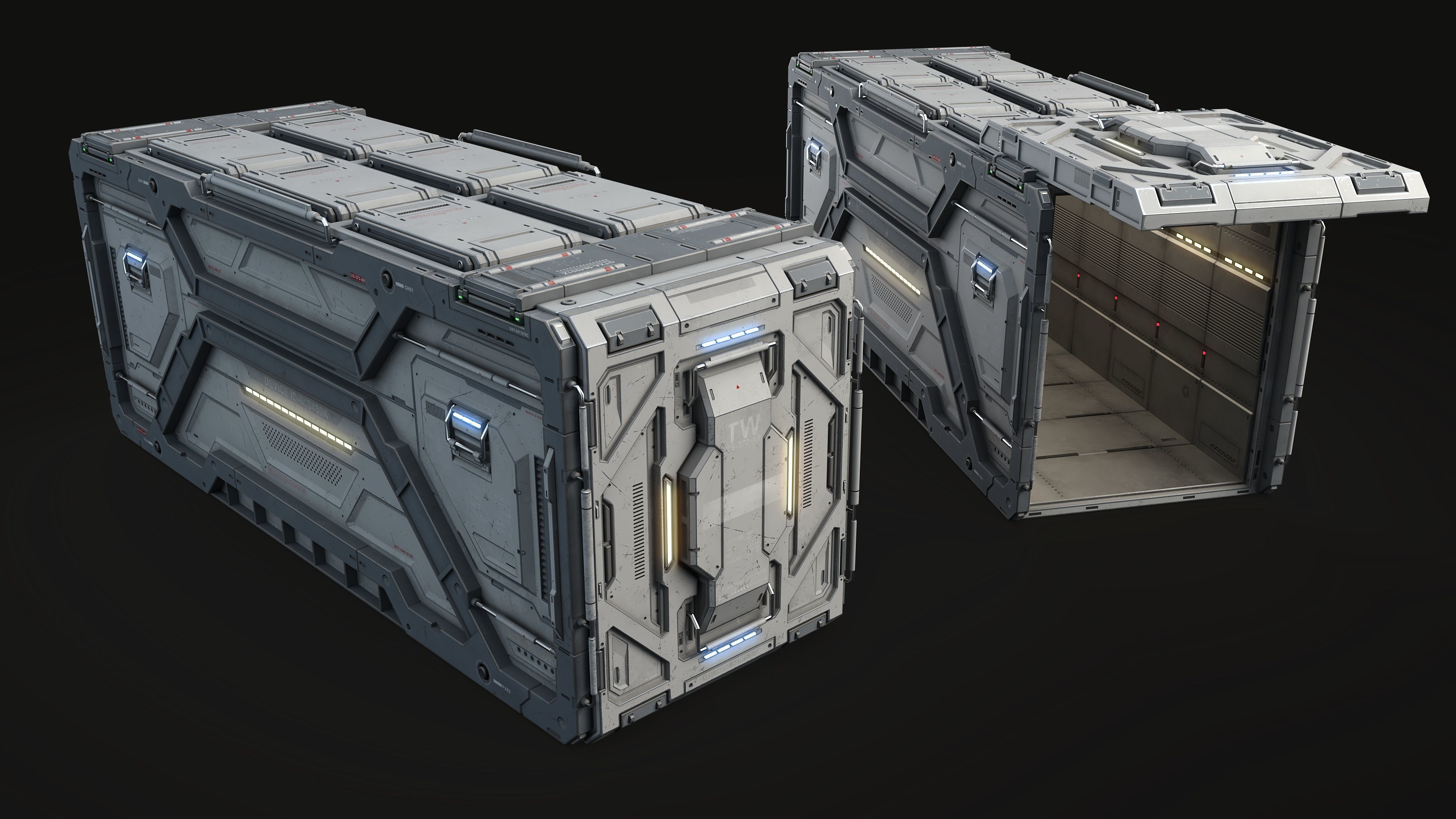 Sci-Fi Container Type F-PBR Low-poly 3D model_2
