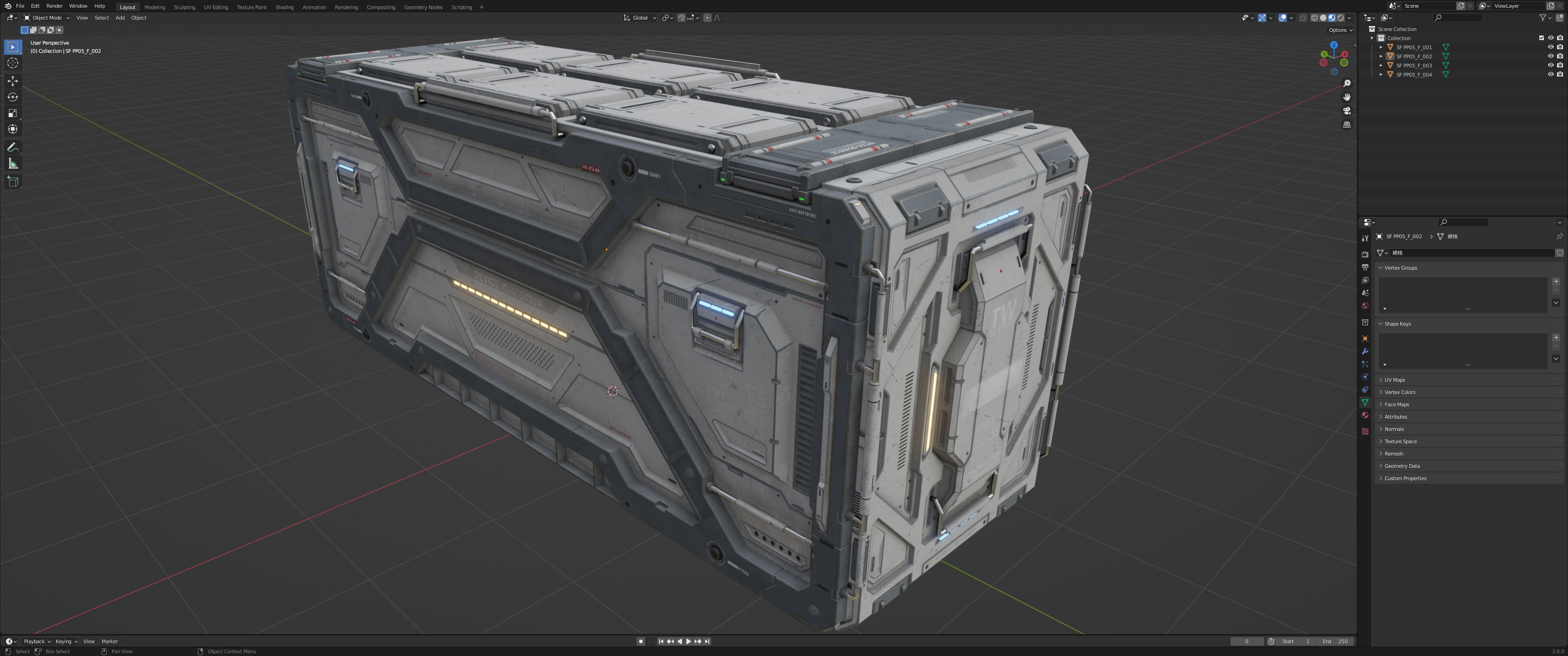Sci-Fi Container Type F-PBR Low-poly 3D model_5