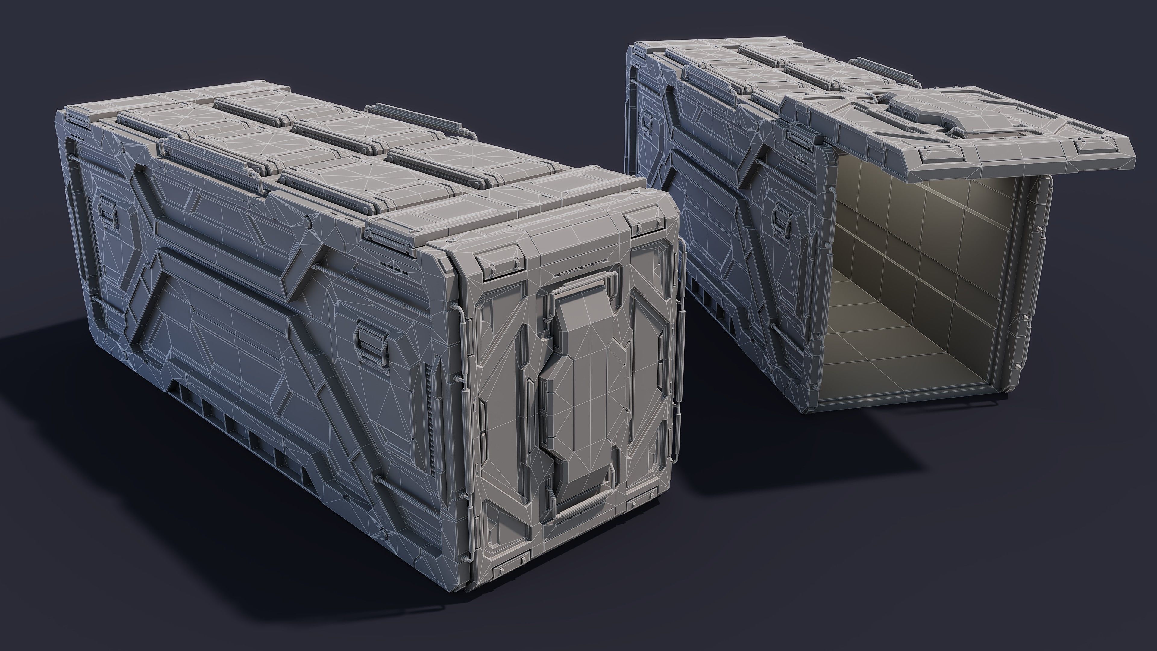 Sci-Fi Container Type F-PBR Low-poly 3D model_3