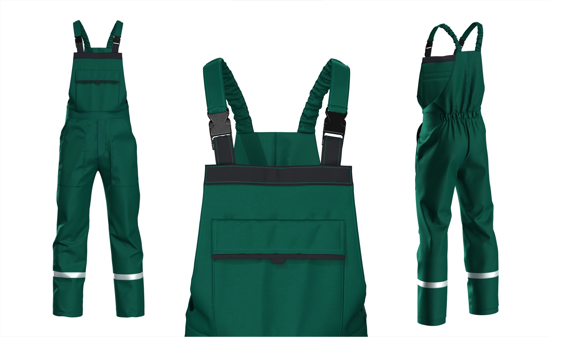 Worker Suit - Jacket and Overalls  3D model_2