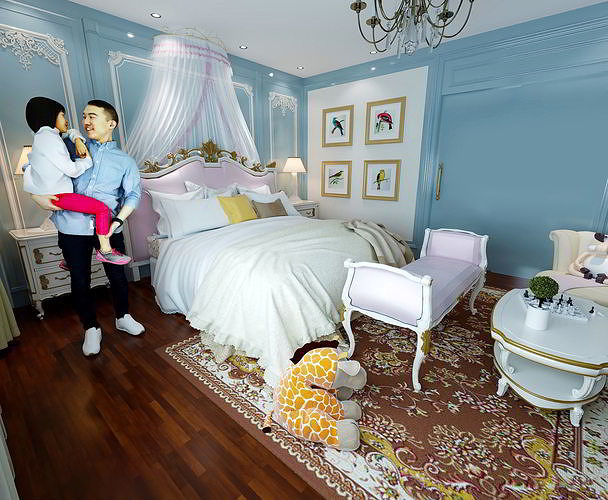 European style children room 3D model