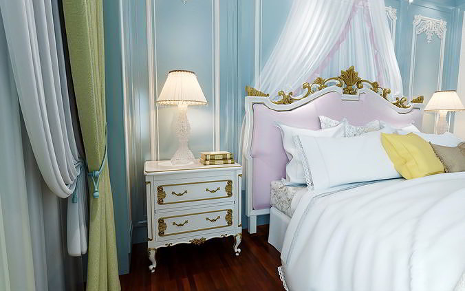 European style children room 3D model 5