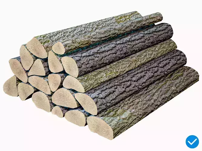 Firewood Gameready PBR Low-poly 3D model