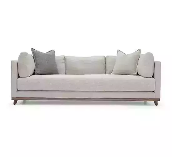  Modern Minimalist Beige Sofa with Neutral Cushions 3D model