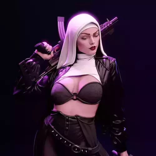 Nun with Gun 3D Print