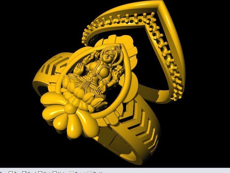 Laxmi and chevron ring 3dm file 3D print model_13