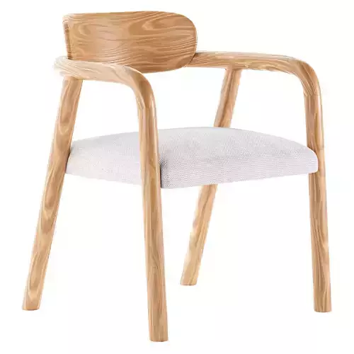 Gabriella Rattan Dining Chair in Boucle