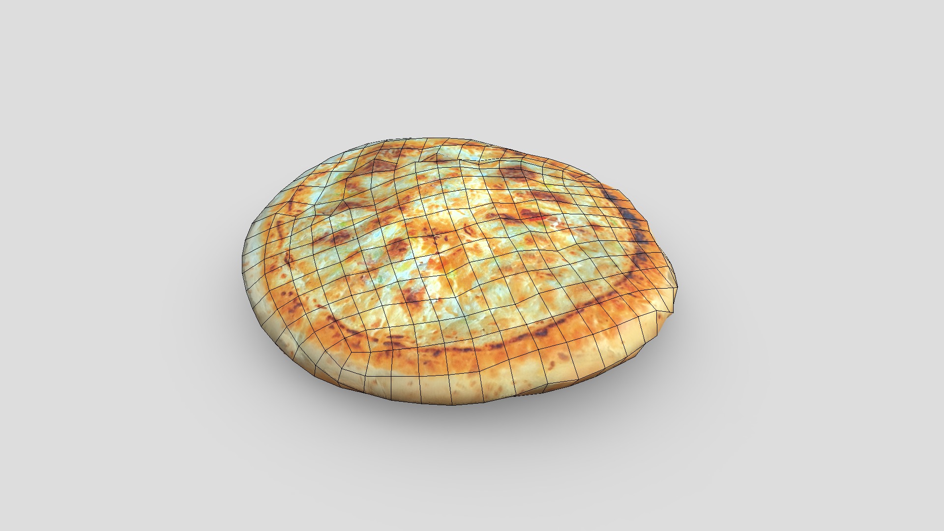 Flatbread 3 Low-poly 3D model_2