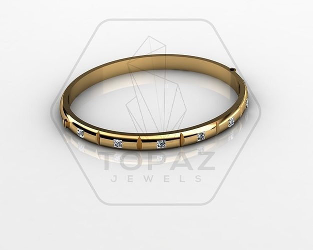 Unisex Princess cut Bracelet 3D print model