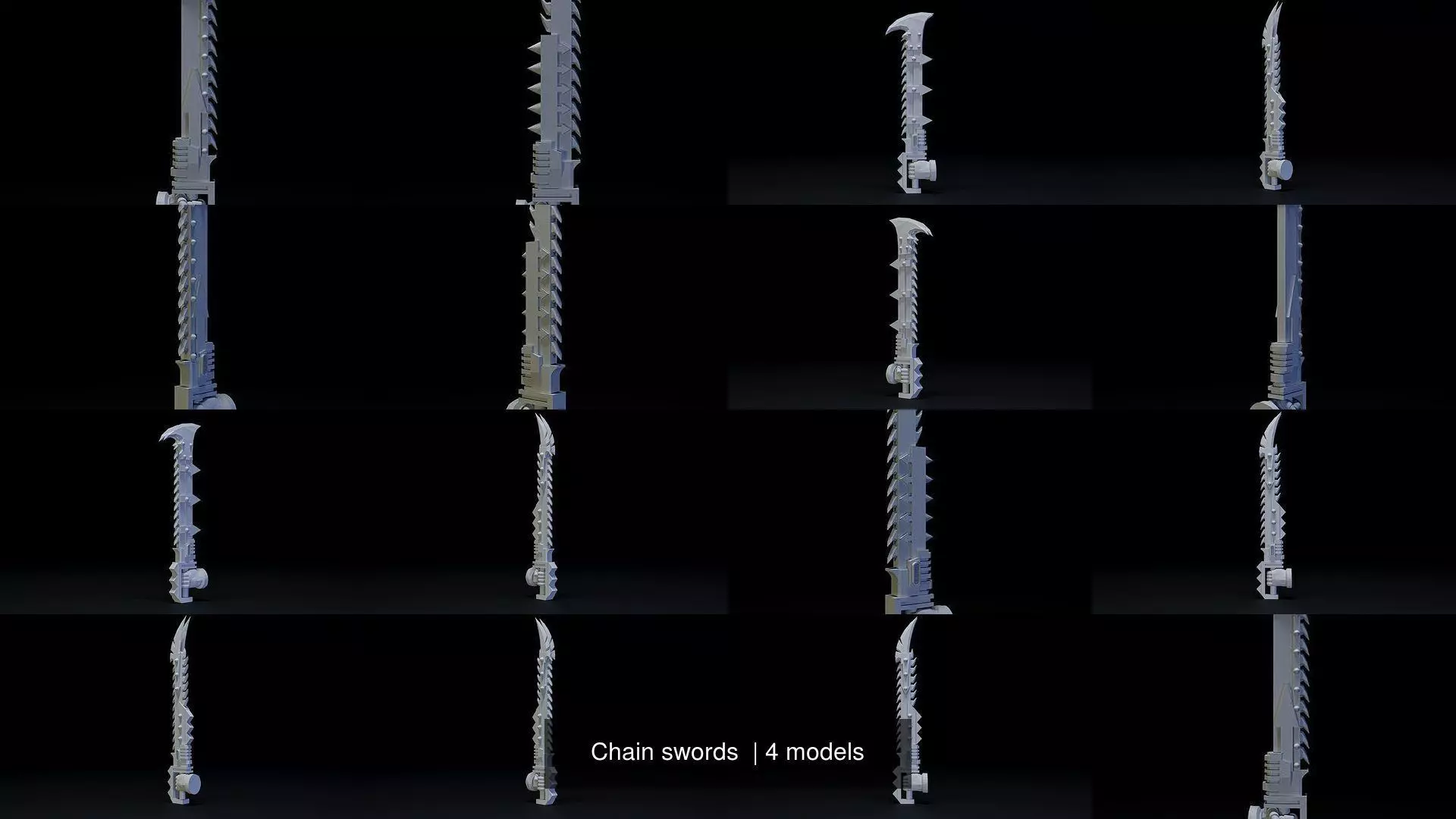 Chain swords  3D Model Collection_0