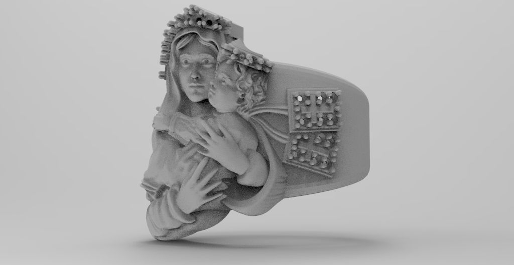 anillo virgen del carmen  3D print model_5