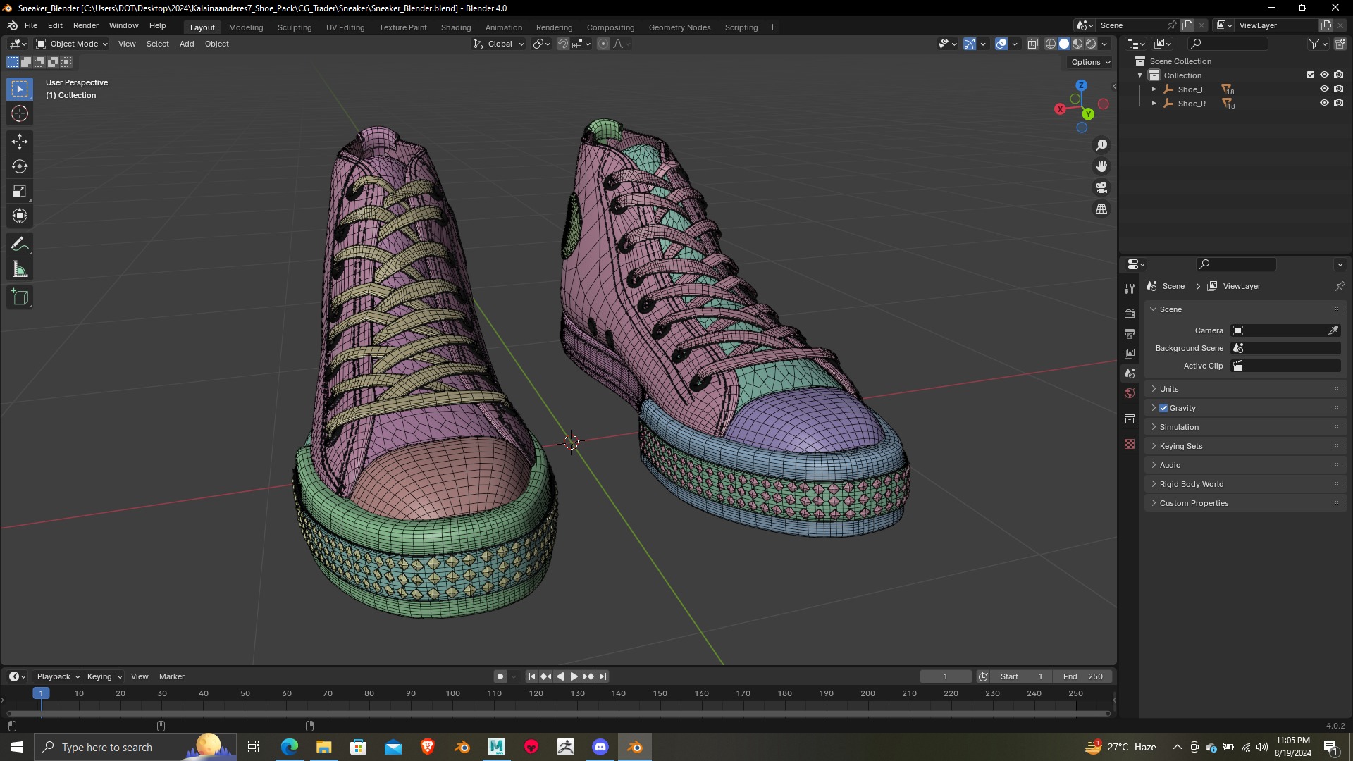 High Detail Sneaker 3D Model  Print Ready 3D print model_8