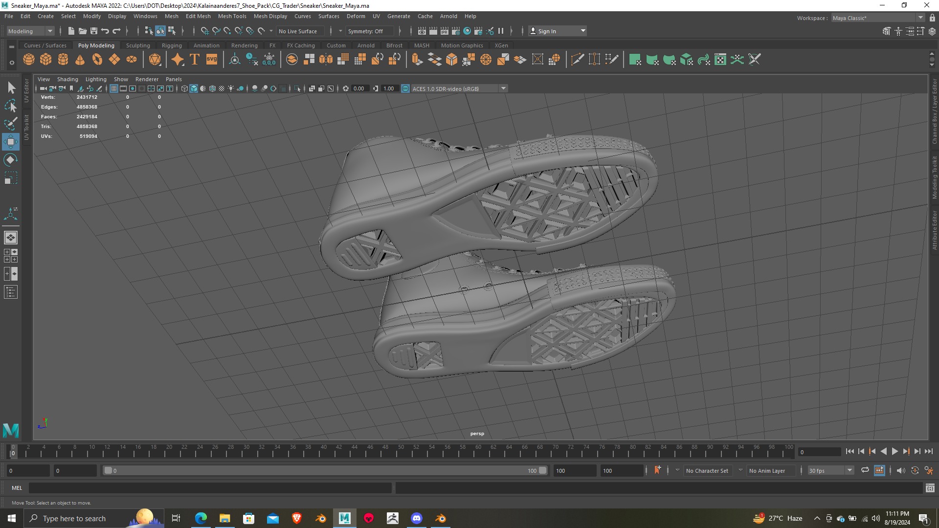 High Detail Sneaker 3D Model  Print Ready 3D print model_15