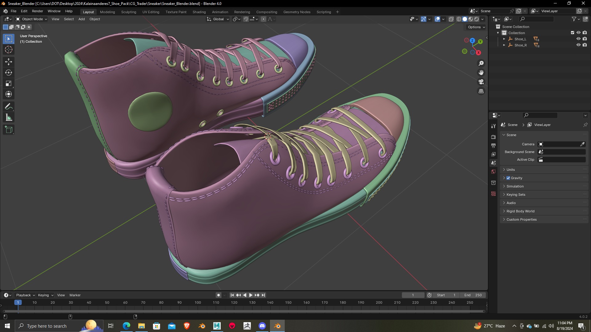 High Detail Sneaker 3D Model  Print Ready 3D print model_6