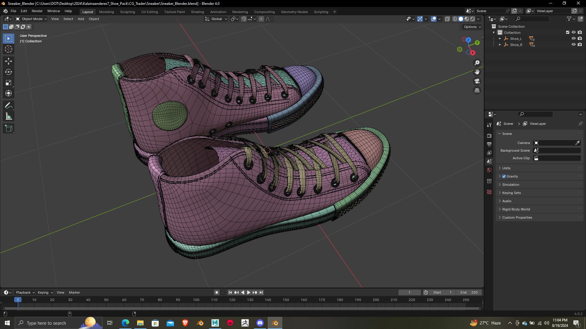 High Detail Sneaker 3D Model  Print Ready 3D print model_7