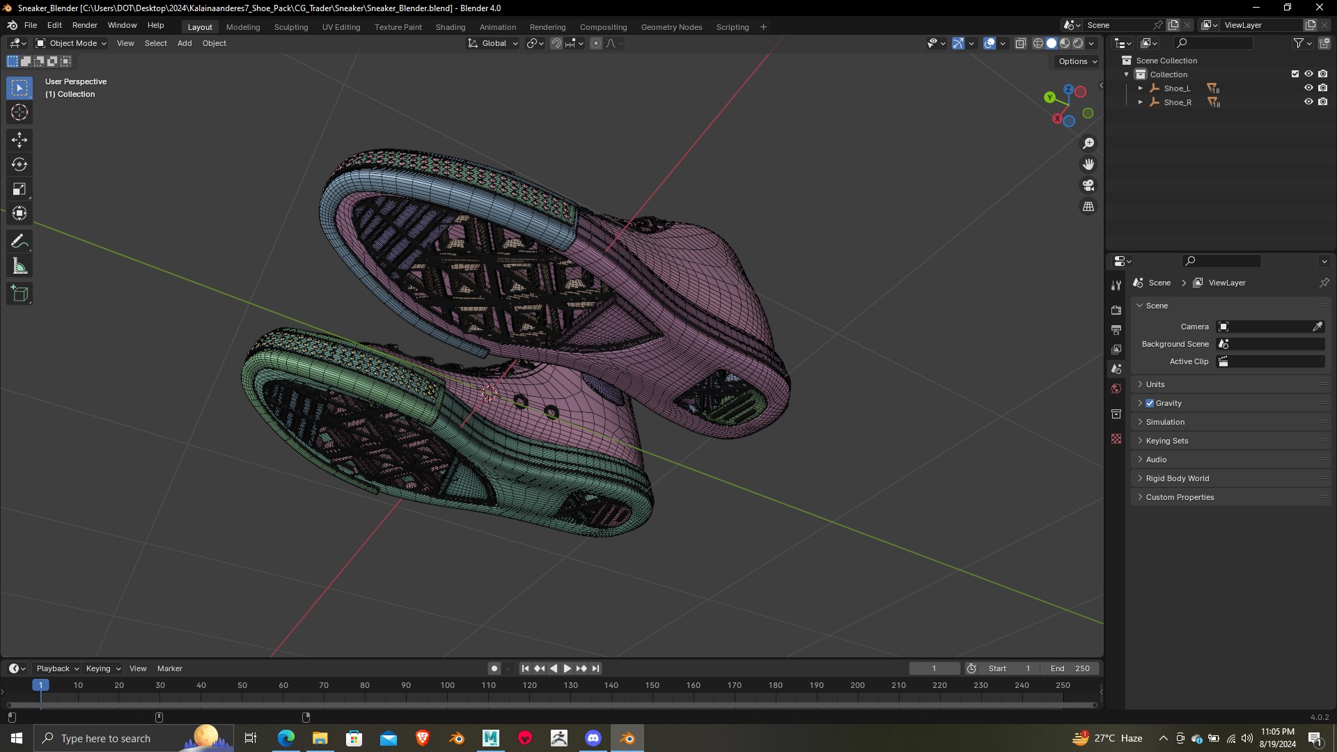 High Detail Sneaker 3D Model  Print Ready 3D print model_9