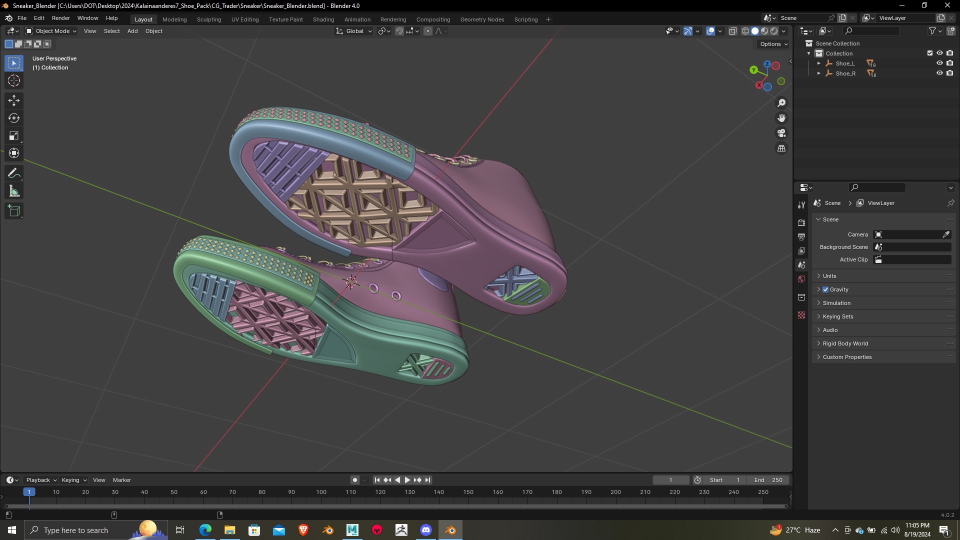 High Detail Sneaker 3D Model  Print Ready 3D print model_10