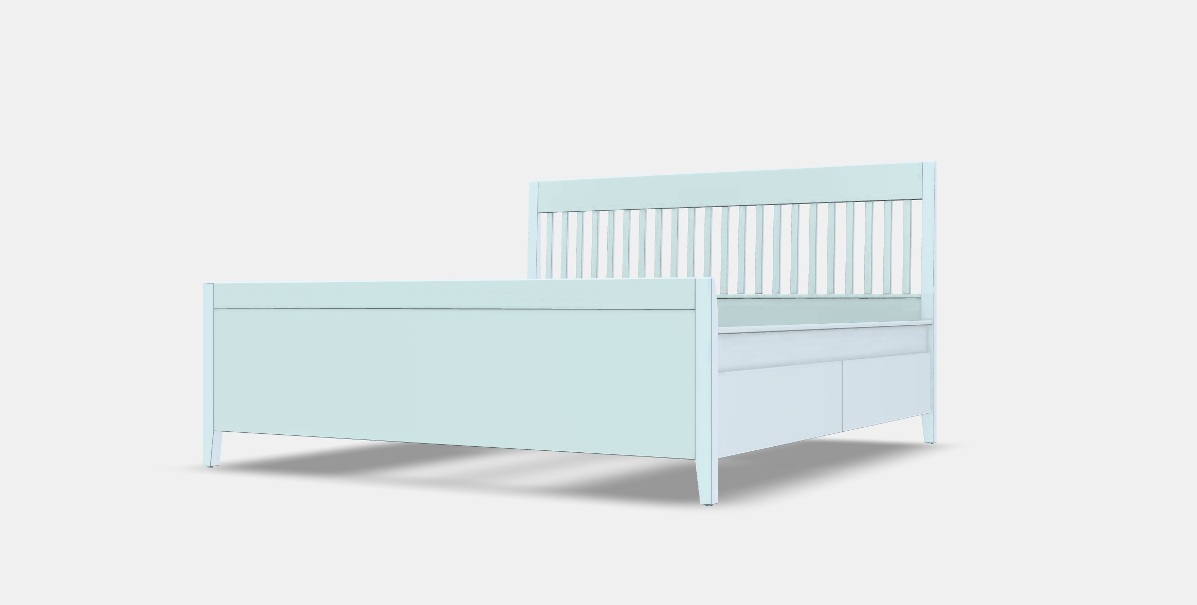 IDANAS Bed frame with storage 1 Low-poly 3D model_13