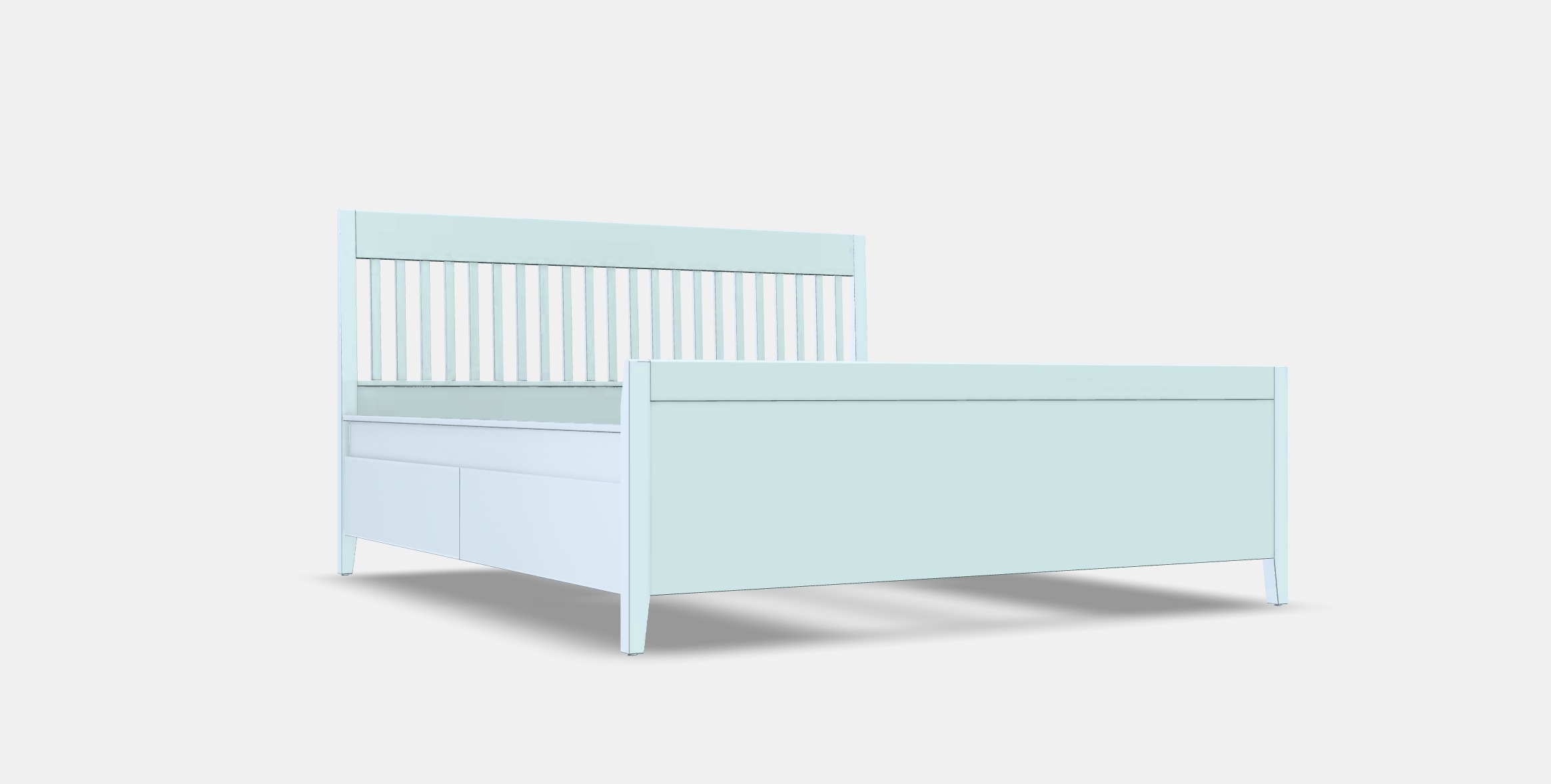 IDANAS Bed frame with storage 1 Low-poly 3D model_9