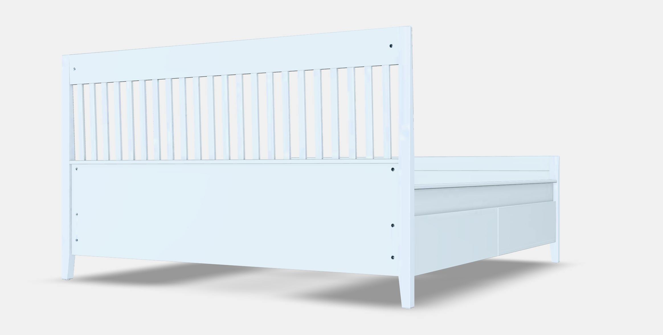 IDANAS Bed frame with storage 1 Low-poly 3D model_6
