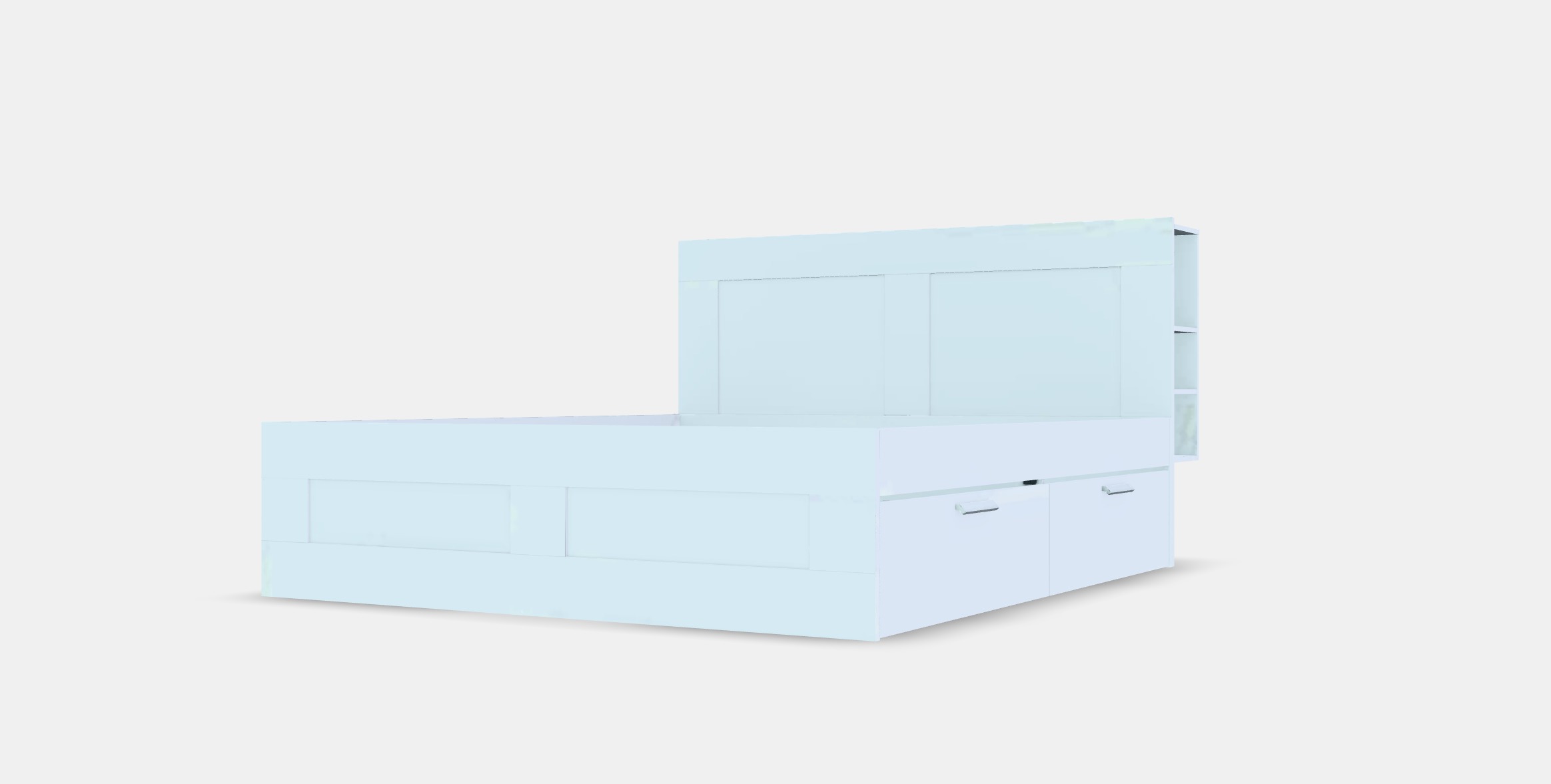 BRIMNES Bed frame w storage and headboard 5 Low-poly 3D model_13