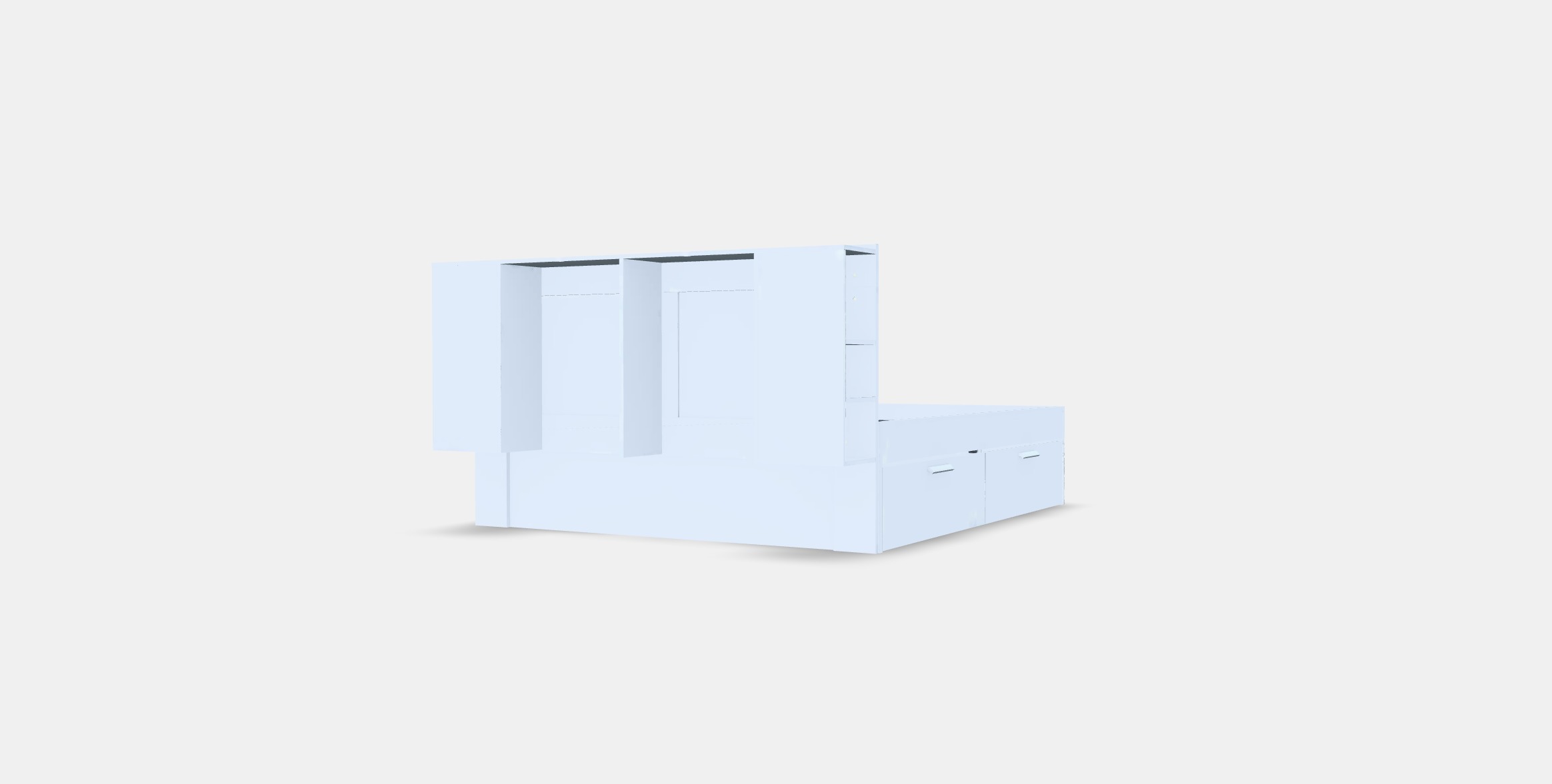 BRIMNES Bed frame w storage and headboard 5 Low-poly 3D model_5