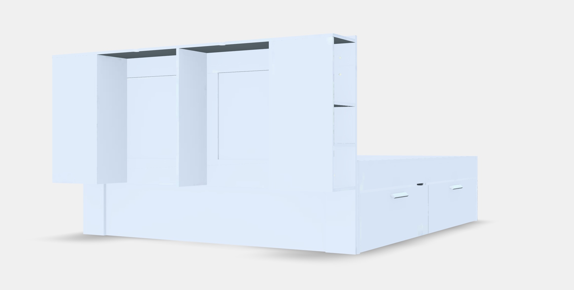 BRIMNES Bed frame w storage and headboard 5 Low-poly 3D model_6