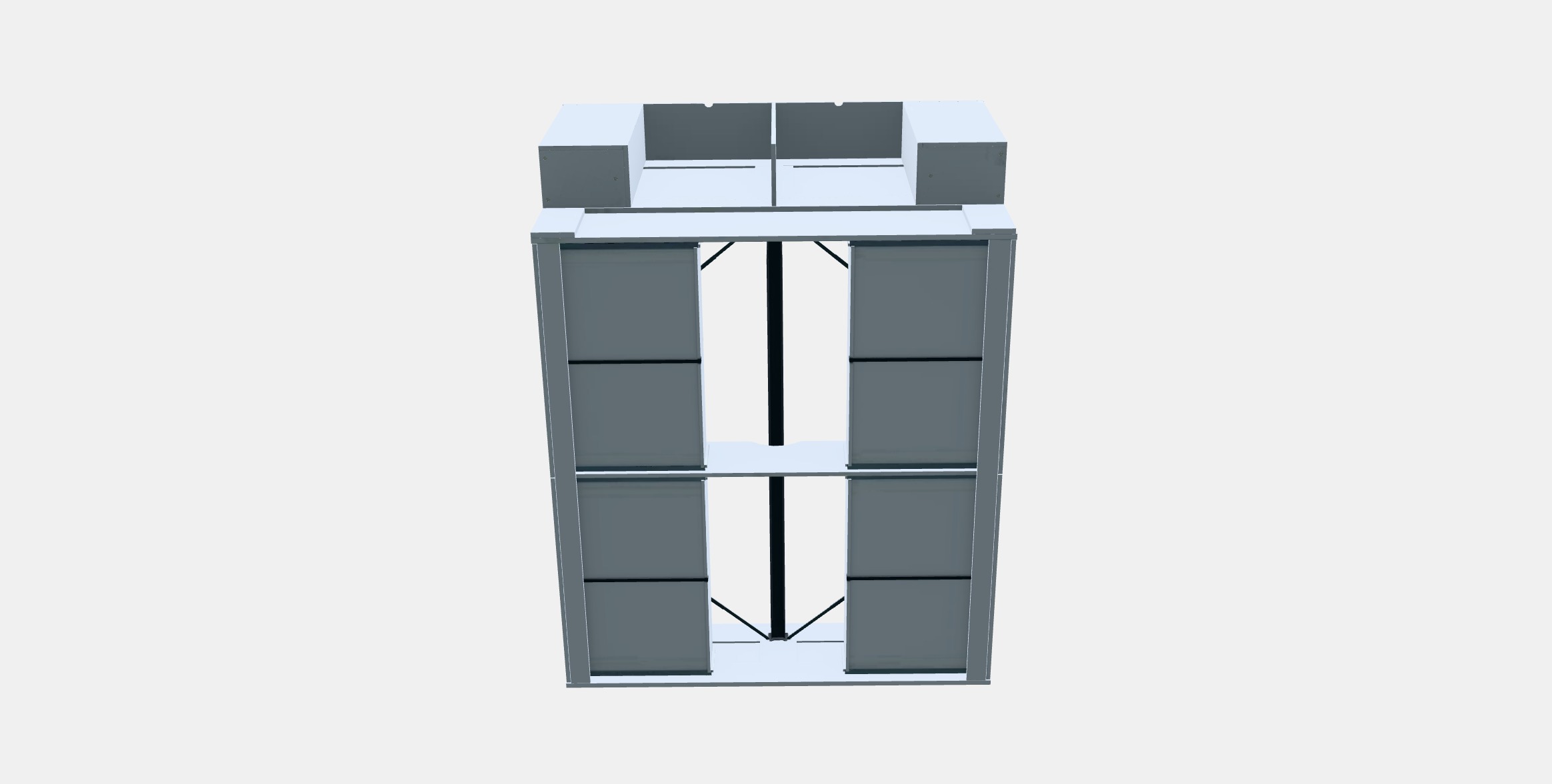 BRIMNES Bed frame w storage and headboard 5 Low-poly 3D model_8