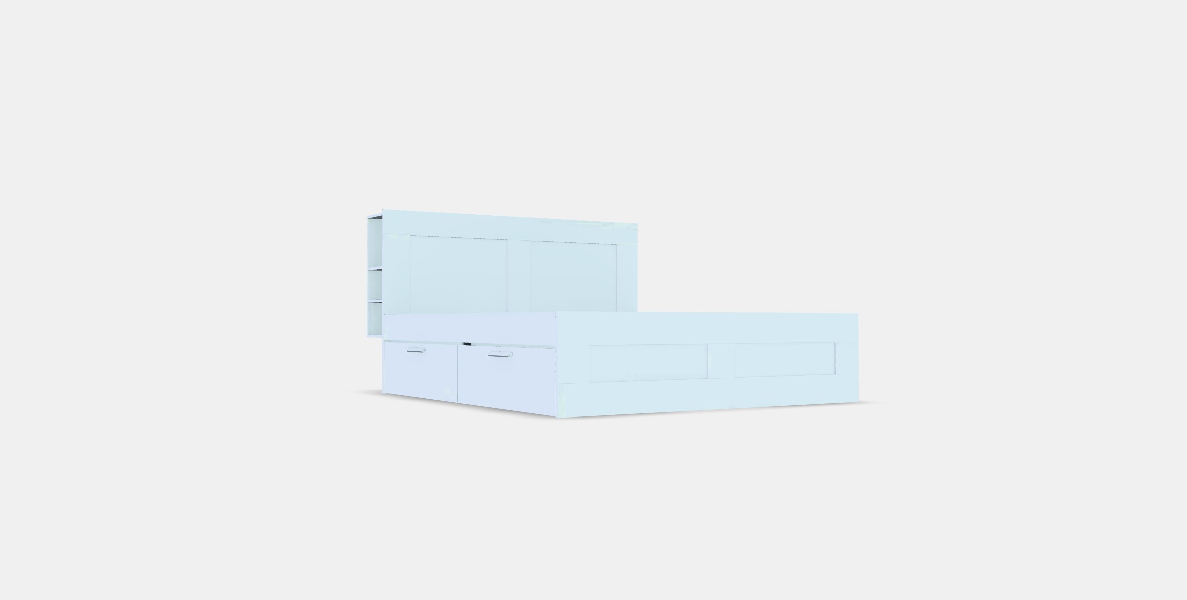 BRIMNES Bed frame w storage and headboard 5 Low-poly 3D model_2