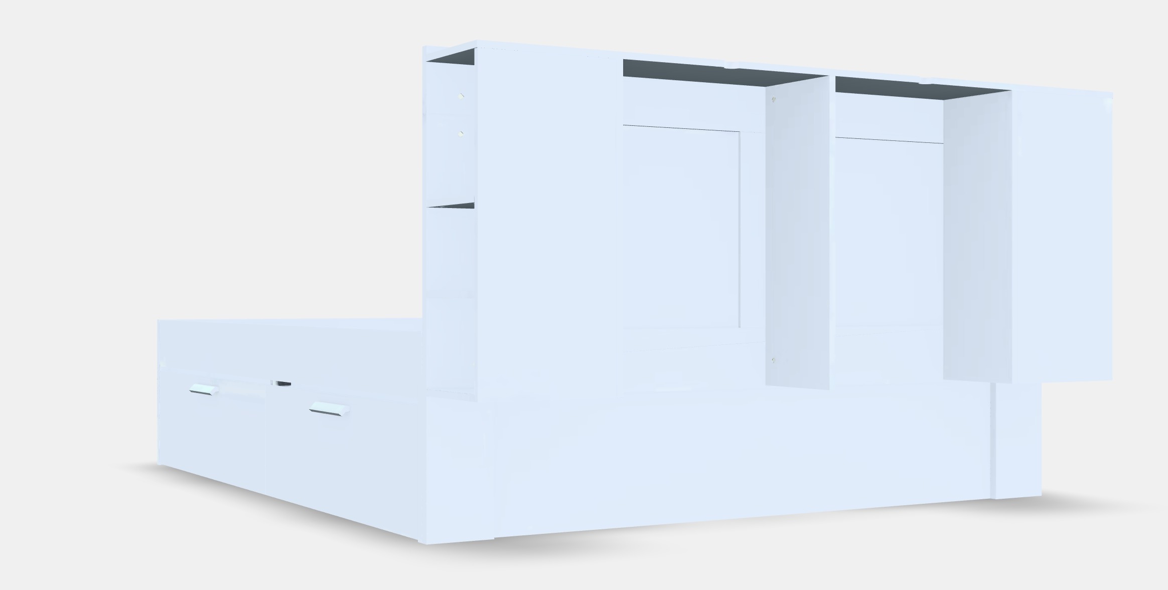 BRIMNES Bed frame w storage and headboard 5 Low-poly 3D model_3