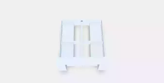 BRIMNES Bed frame w storage and headboard 6 Low-poly 3D model