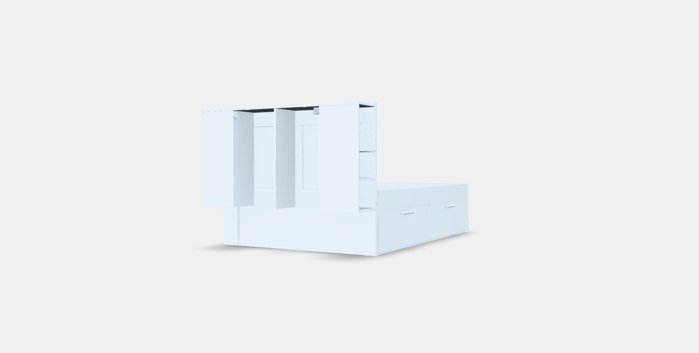 BRIMNES Bed frame w storage and headboard 7 Low-poly 3D model_5