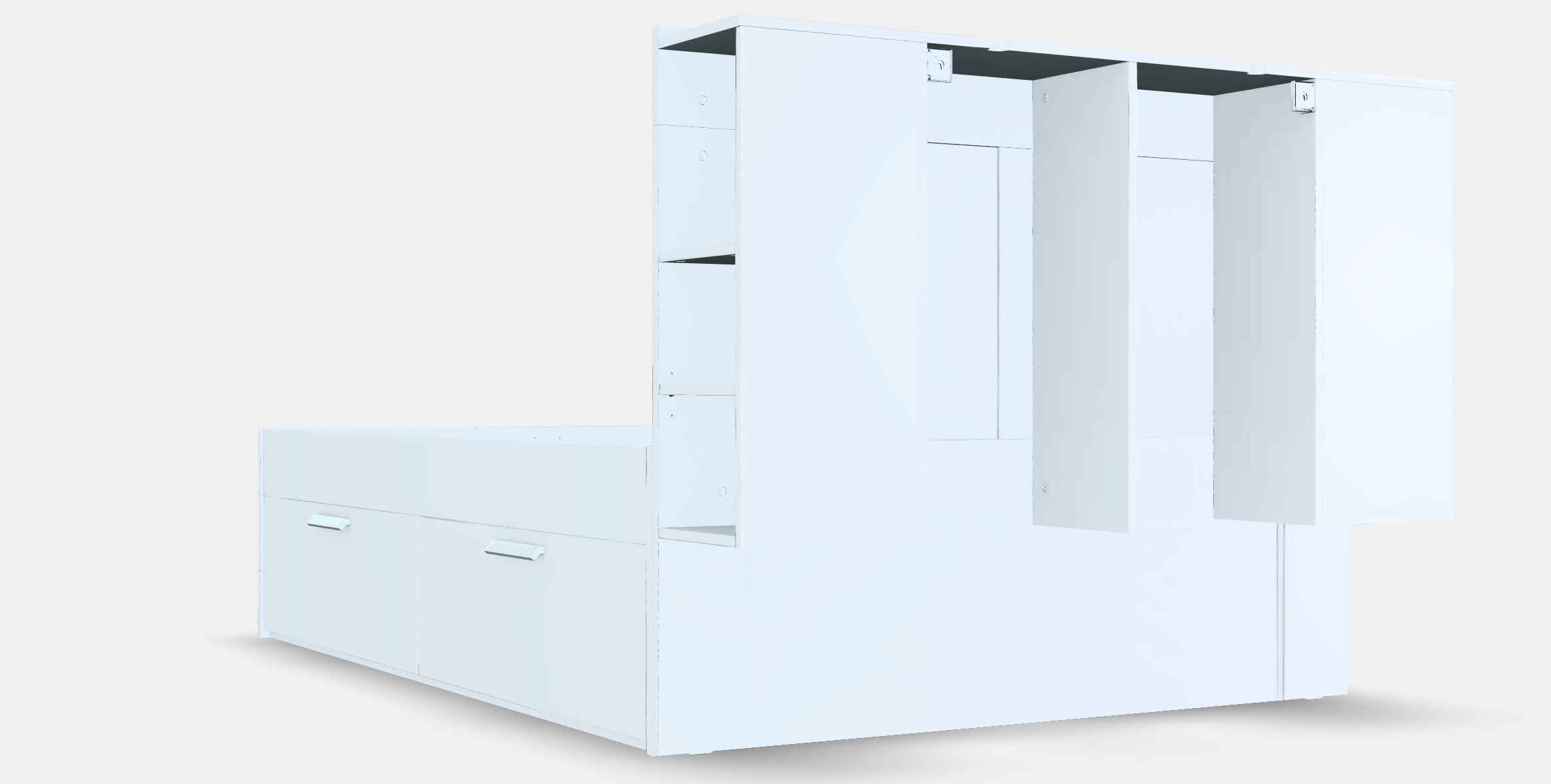 BRIMNES Bed frame w storage and headboard 7 Low-poly 3D model_4