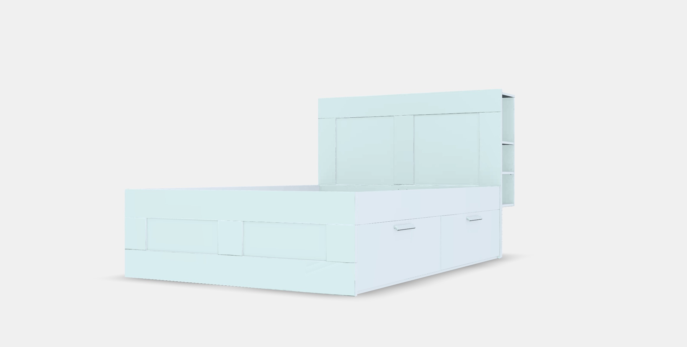 BRIMNES Bed frame w storage and headboard 7 Low-poly 3D model_13